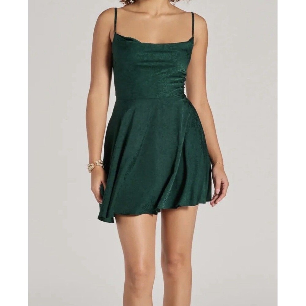 Windsor - Jianna Floral Satin Short A-Line Dress satin nightgown XS women's